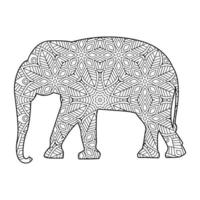 coloriage mandala éléphant vecteur