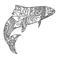 coloriage poisson mandala vecteur