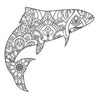 coloriage poisson mandala vecteur