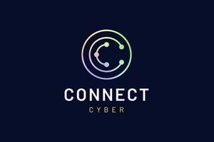 le logo de la lettre c du cercle dans une forme moderne simple représente la technologie de connexion ou de réseau