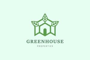 modèle de logo de maison et d'arbre à feuilles pour les affaires hypothécaires ou immobilières vecteur