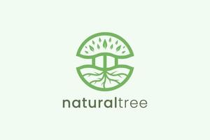 modèle de logo d'arbre moderne simple en forme de cercle pour les entreprises de la nature vecteur