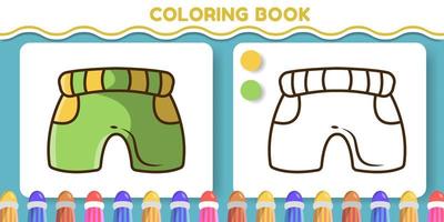 dessin animé dessiné à la main doodle short livre de coloriage pour les enfants vecteur