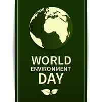 journée mondiale de l'environnement. globe de bannière sur fond vert. pour la conception de cartes postales, d'affiches et d'impression. écologie. illustration vectorielle. vecteur