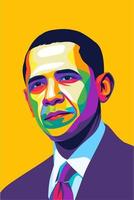 barack obama président américain dans un portrait pop art vecteur