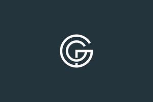 vecteur de conception de logo minimal lettre g ou gg