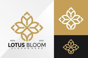 lettre m fleur de lotus logo design modèle d'illustration vectorielle vecteur