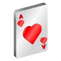 3d carte à jouer as coeur vecteur