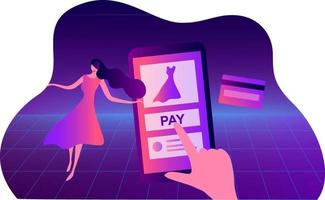 achats en ligne et paiement avec smartphone femme utiliser la commande mobile et payer par carte de crédit. achats en ligne, concept de technologie de paiement et de livraison numérique