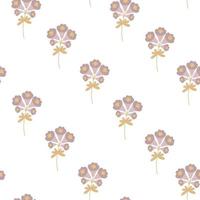 simple motif floral harmonieux de couleur pastel, fleurs, feuilles illustration vectorielle de style plat, symbole du printemps, maison confortable, décor de célébration de vacances parfait pour le textile, le tissu, la décoration printanière vecteur