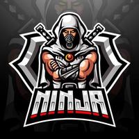 création de mascotte de logo ninja esport. vecteur