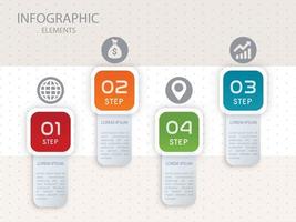 Conception de modèle infographique quatre couleurs vecteur