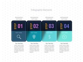 Conception de modèle d&#39;infographie étape noire verte vecteur