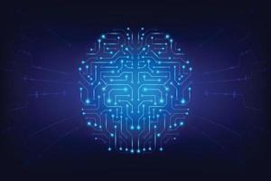 cerveau numérique de circuit électrique abstrait vectoriel avec intelligence artificielle de concept.