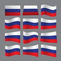 jeu de drapeau de la russie, design plat vecteur