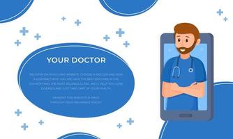 illustration vectorielle du concept de votre médecin. questionnaire du médecin de famille. vecteur