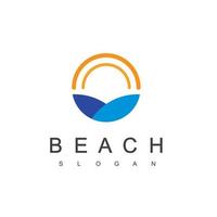 modèle de logo plage océan mer eau vecteur