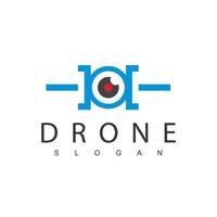 modèle de conception de logo de drone, icône de photographie d'objectif