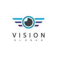 modèle de conception de logo d'oeil, concept de logotype de vision. vecteur