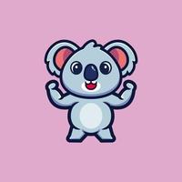 vecteur premium de personnage de dessin animé mignon koala fort