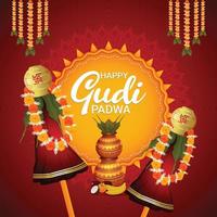 concept de conception du festival gudi padwa vecteur