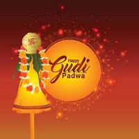 concept de conception du festival gudi padwa vecteur