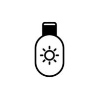 crème solaire, crème solaire, lotion, modèle de logo d'illustration vectorielle d'icône de ligne solide d'été. adapté à de nombreuses fins. vecteur