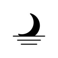 lune, nuit, clair de lune, modèle de logo d'illustration vectorielle d'icône de ligne continue de minuit. adapté à de nombreuses fins. vecteur