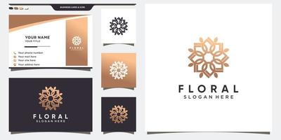 logo floral avec concept créatif et conception de carte de visite. vecteur premium