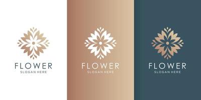 création de logo de fleur élégante. modèle de logo avec concept créatif. vecteur premium