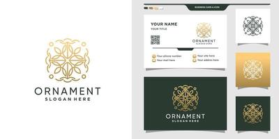 modèle de conception de logo floral ornement et conception de carte de visite. vecteur premium