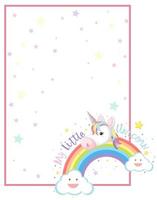 Mon petit cadre licorne vecteur