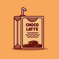 boîte de chocolatte boisson illustration de dessin animé