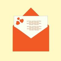 enveloppe rouge avec des coeurs avec félicitations pour la saint valentin. vecteur