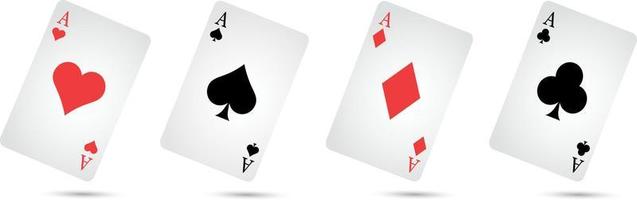 quatre as cartes à jouer poker gagnant main vecteur