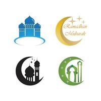 mosquée ramadan kareem vecteur