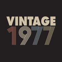 Conception de t-shirt rétro vintage 1977, vecteur, fond noir vecteur