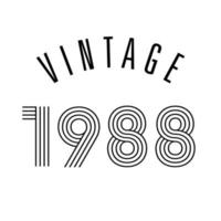 vecteur de conception de t-shirt rétro vintage 1988