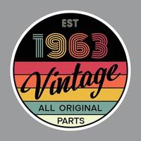 vecteur de conception de t-shirt rétro vintage 1963