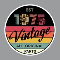 vecteur de conception de t-shirt rétro vintage 1975