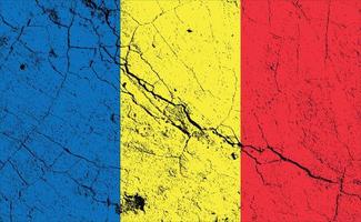 drapeau roumain en détresse avec effet de texture grunge, effet texturé rouillé, drapeau vintage