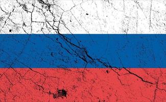 drapeau russe en détresse avec effet de texture grunge, effet texturé rouillé, drapeau vintage vecteur
