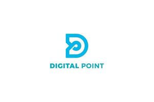 lettre d point numérique création de logo d'entreprise créative vecteur