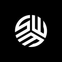 création de logo de lettre swm sur fond noir. concept de logo de lettre initiales créatives wm. conception de lettre swm. vecteur