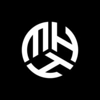 création de logo de lettre mhh sur fond noir. concept de logo de lettre initiales créatives mhh. conception de lettre mhh. vecteur
