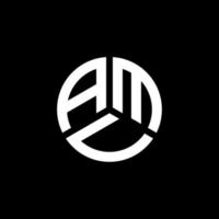 création de logo de lettre amu sur fond blanc. concept de logo de lettre initiales créatives amu. conception de lettre amu. vecteur