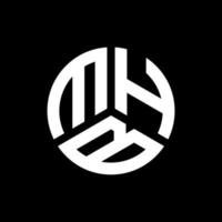 création de logo de lettre mhb sur fond noir. concept de logo de lettre initiales créatives mhb. conception de lettre mhb. vecteur