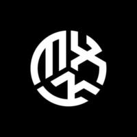 création de logo de lettre mxk sur fond noir. concept de logo de lettre initiales créatives mxk. conception de lettre mxk. vecteur