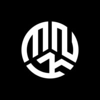 création de logo de lettre mnk sur fond noir. concept de logo de lettre initiales créatives mnk. conception de lettre mnk. vecteur