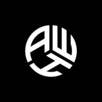 création de logo de lettre aw sur fond blanc. awh concept de logo de lettre initiales créatives. aw conception de lettre. vecteur